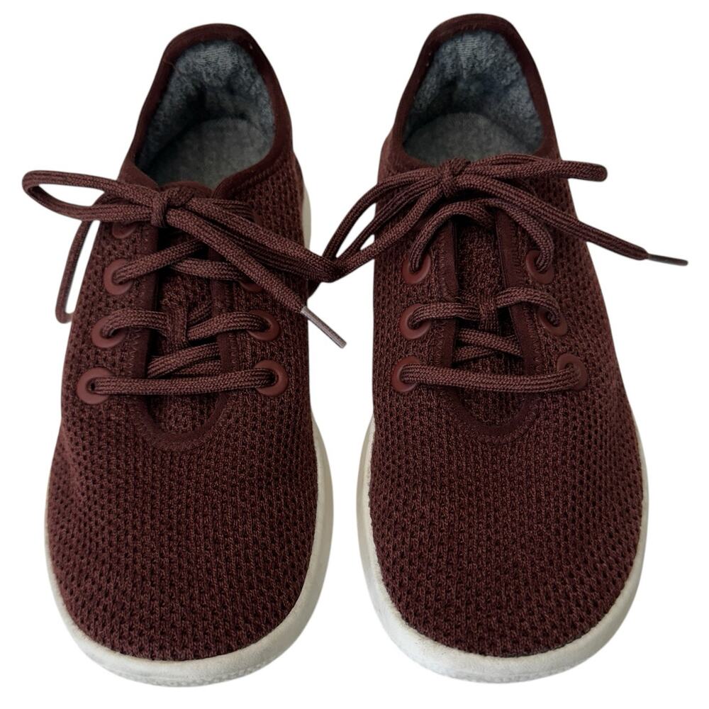 ALLBIRDS Sneakers Womens 8 Maroon Burgundy Tree Runners Cushioned Lightweight